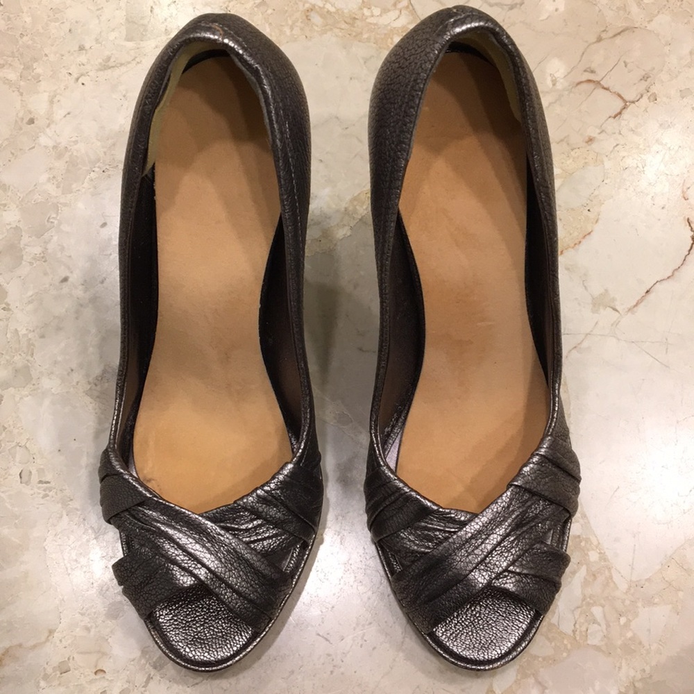 Cole Haan Dark Silver Leather heels